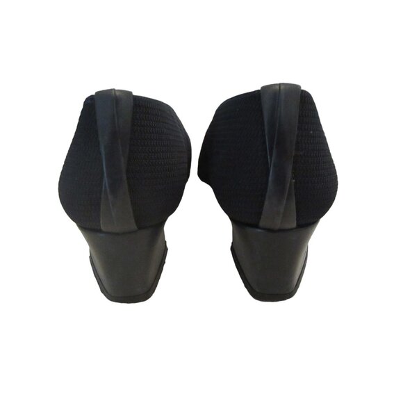 Vintage Stuart Weitzman Black Cloth w Leather Trim Low Heel Shoes in Sz 6 1/2M - Picture 10 of 10